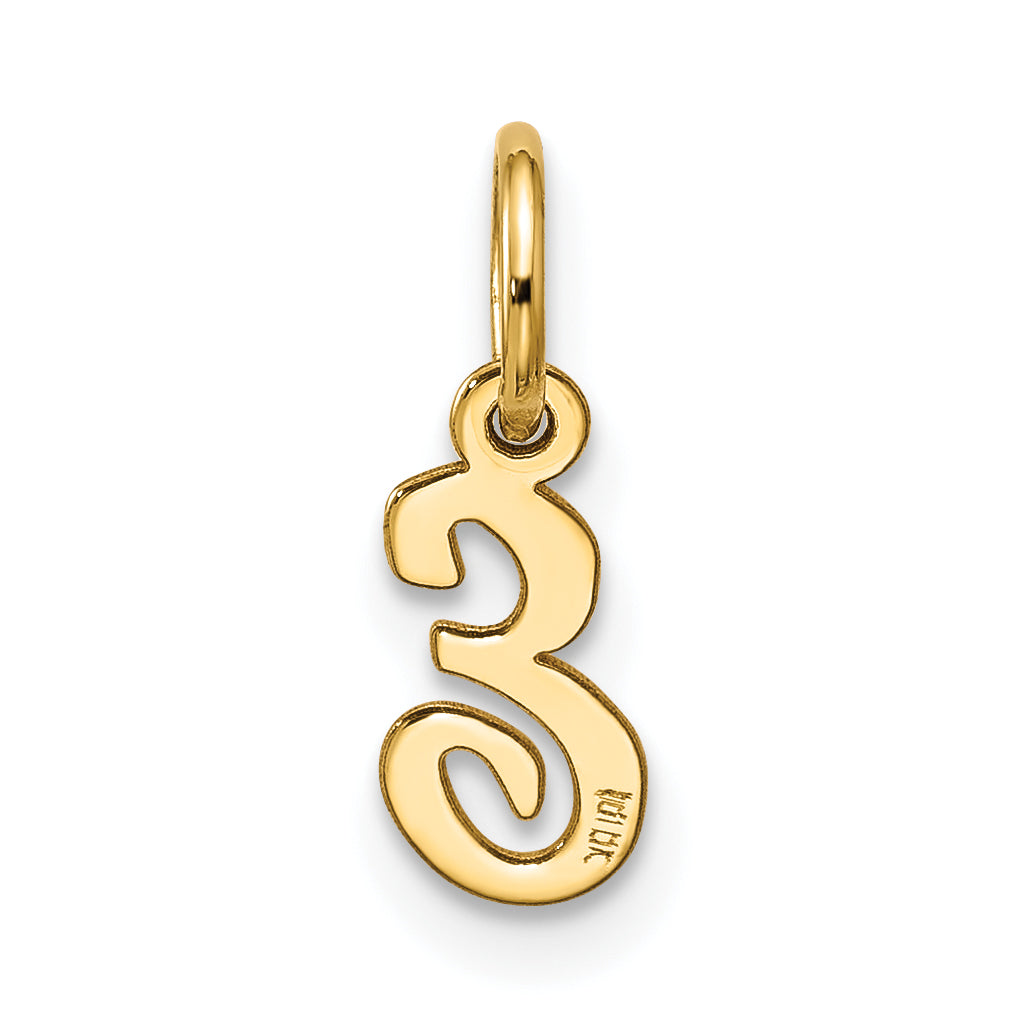 10k Small Script Initial E Charm