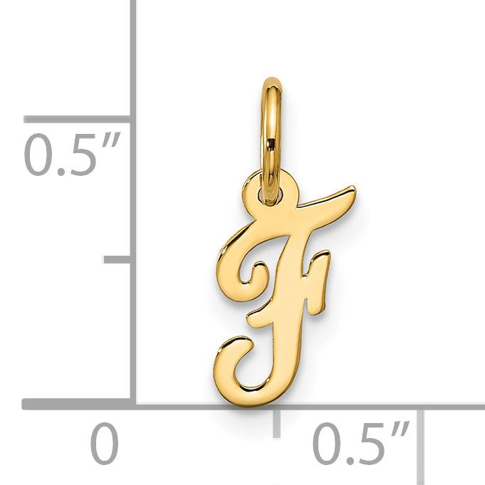 10k Small Script Initial F Charm