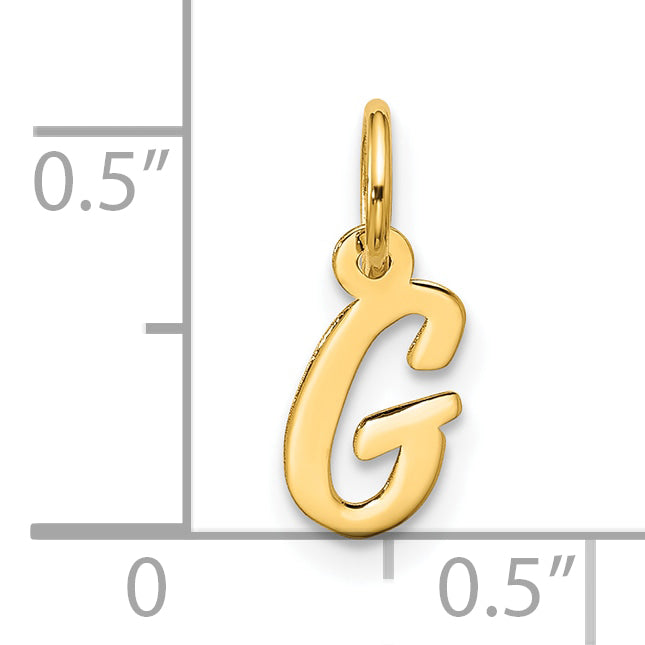 10k Small Script Initial G Charm