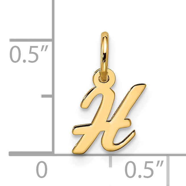 10k Small Script Initial H Charm