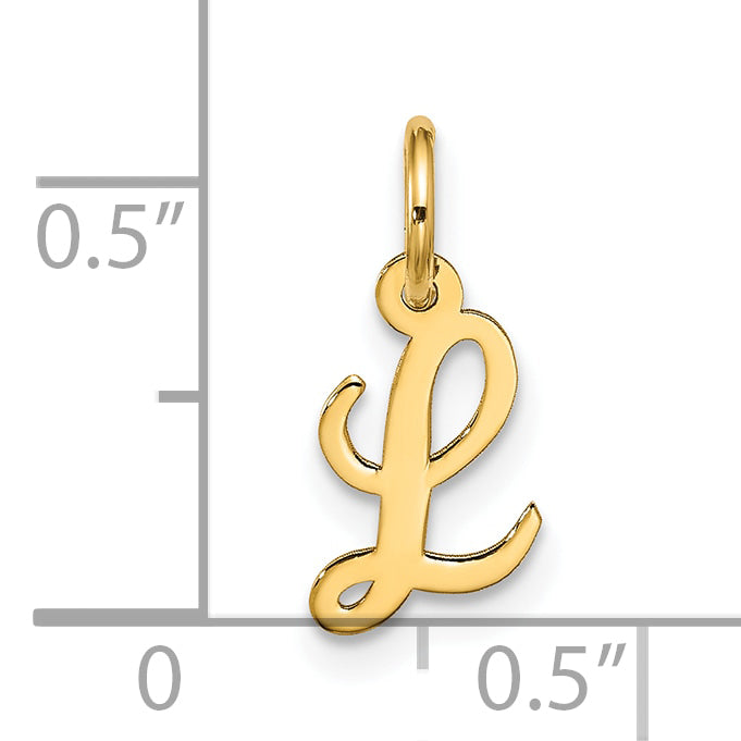 10k Small Script Initial L Charm