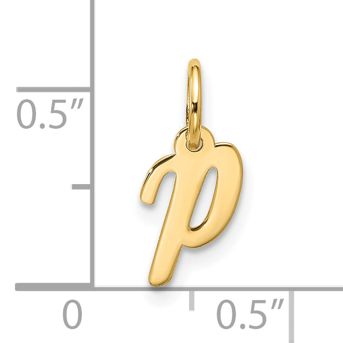 10k Small Script Initial P Charm