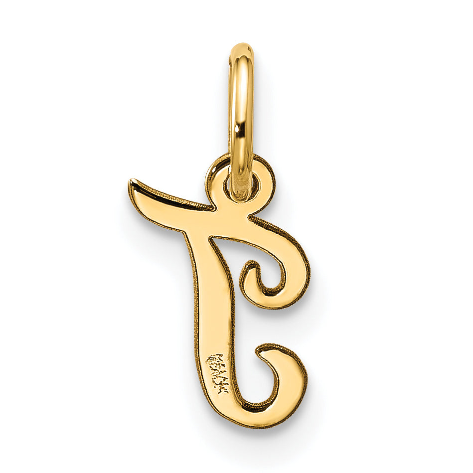 10k Small Script Initial T Charm