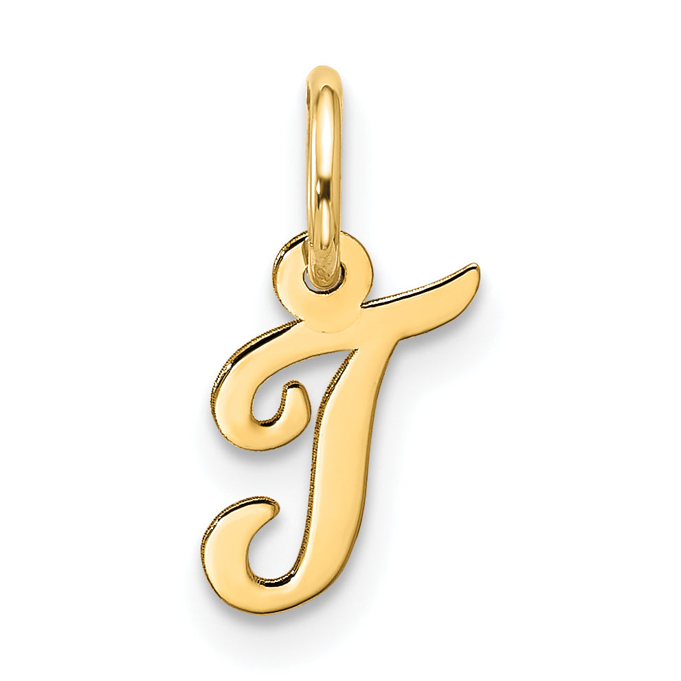 10k Small Script Initial T Charm