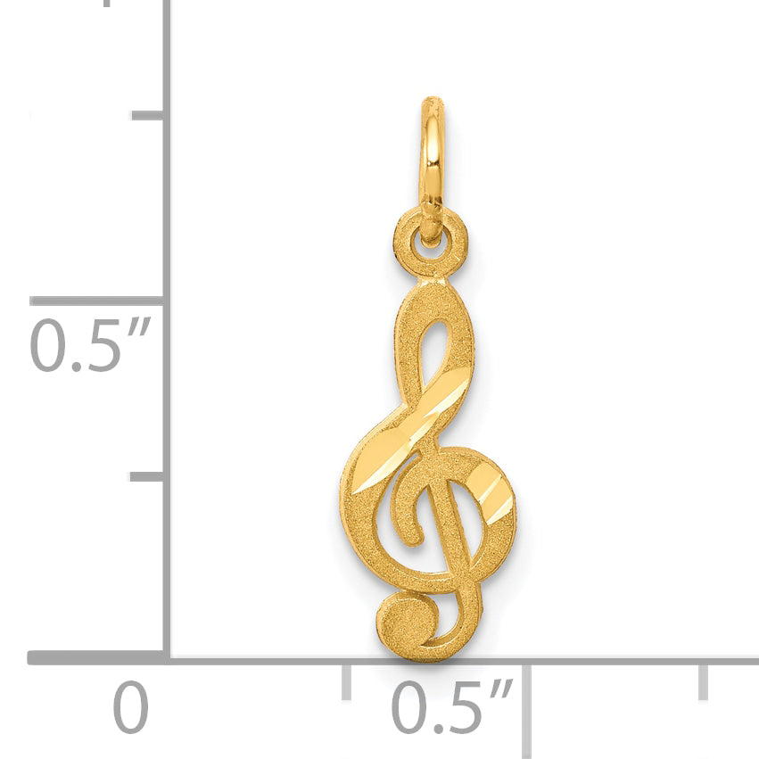 10k Small Treble Clef Charm