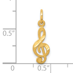 10k Small Treble Clef Charm