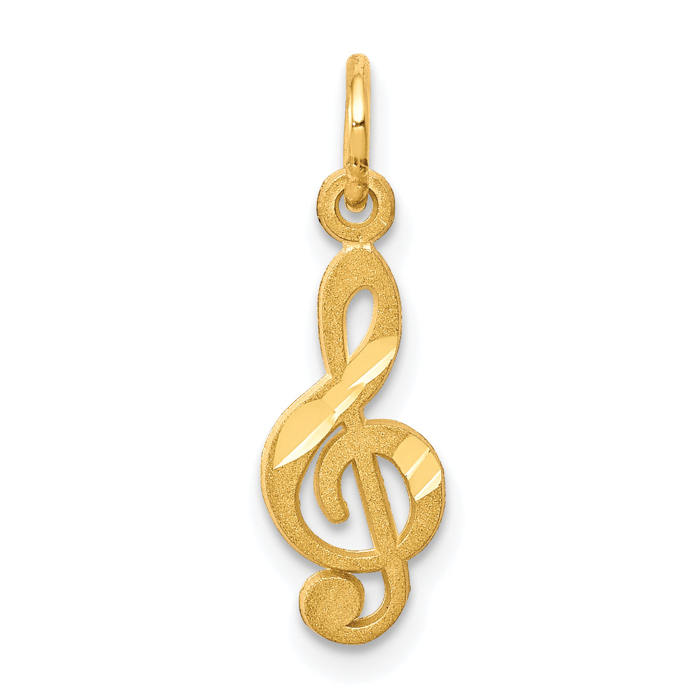 10k Small Treble Clef Charm