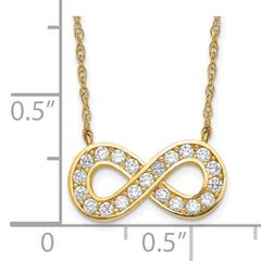 10K 18inch Polished CZ Infinity Necklace