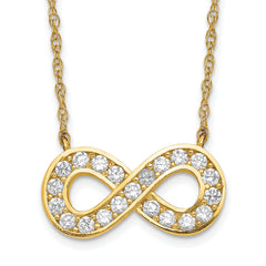 10K 18inch Polished CZ Infinity Necklace