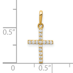 10K CZ Cross Pendant