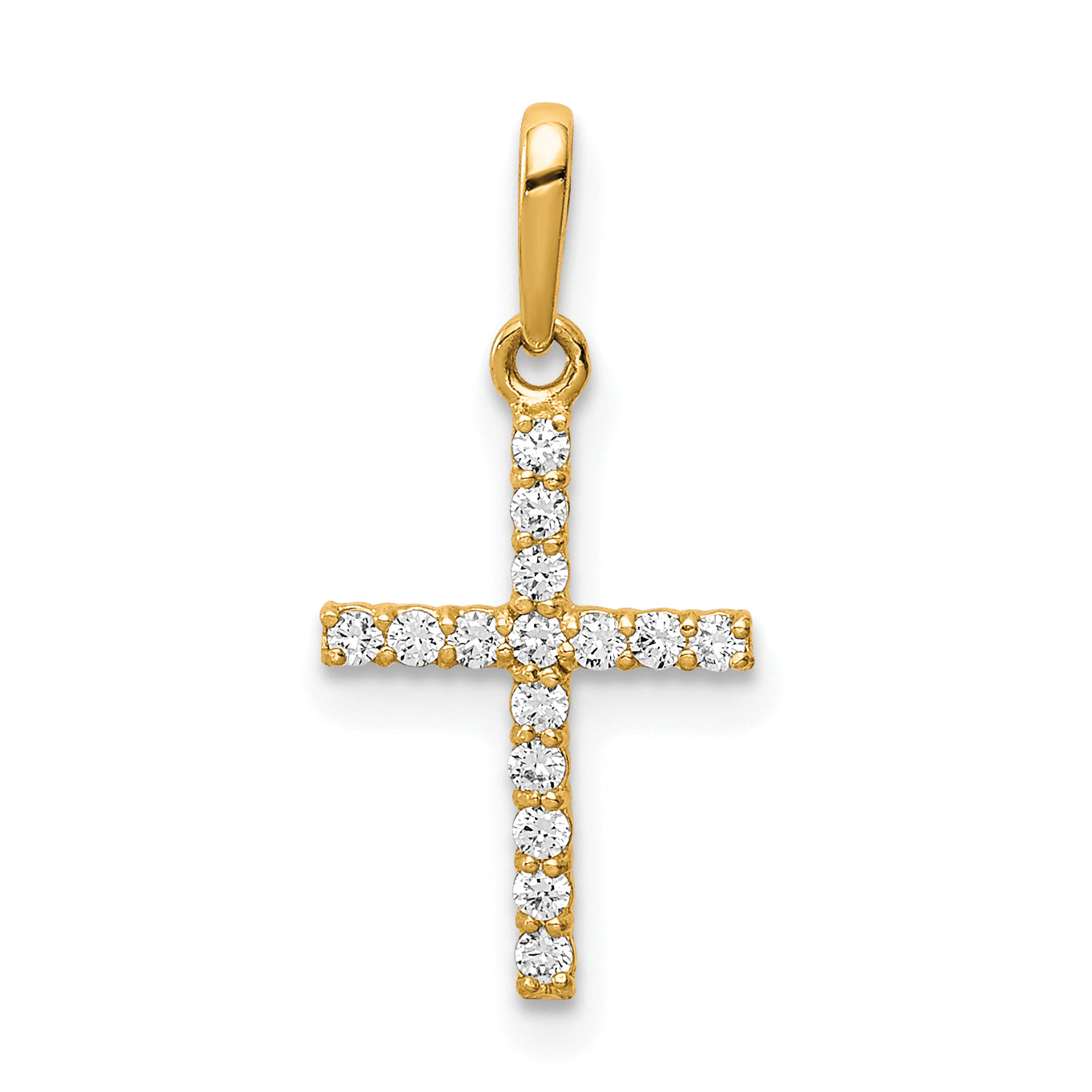 10K CZ Cross Pendant