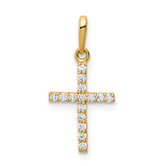 10K CZ Cross Pendant