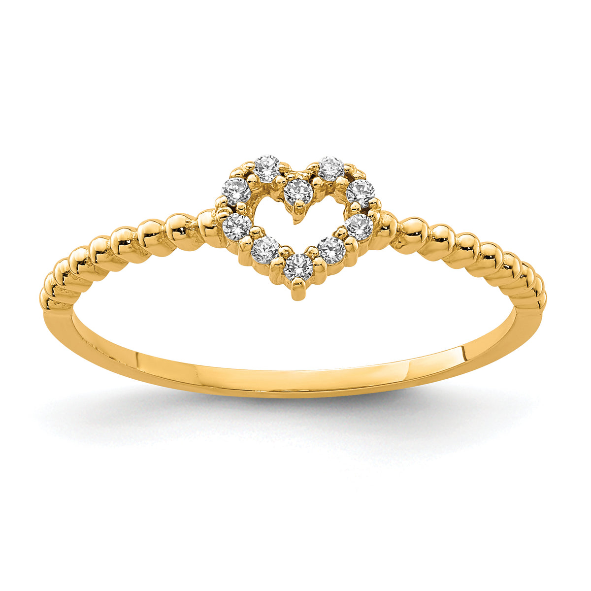 10K Heart CZ Ring