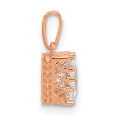 10k Tiara Collection Rose Gold Polished Square CZ Pendant