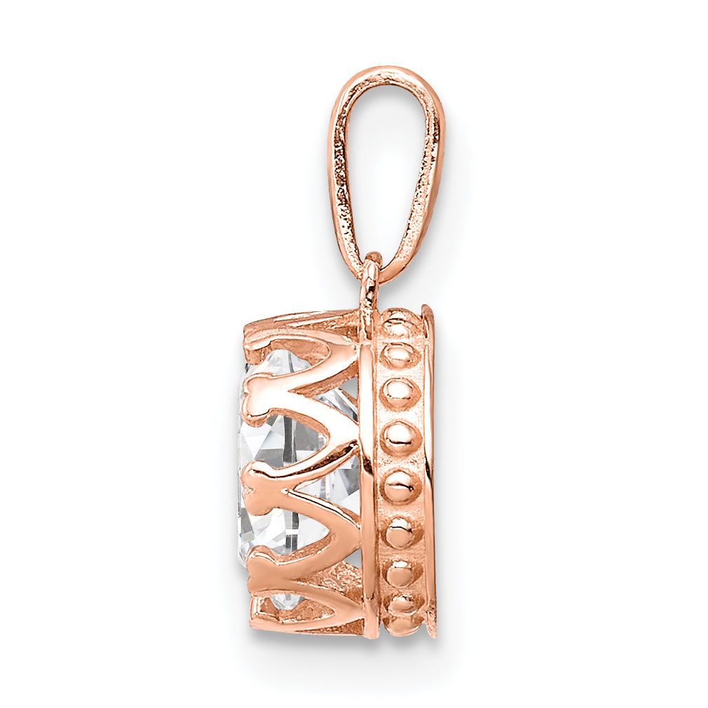 10k Tiara Collection Rose Gold Polished CZ Pendant