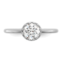 10k Tiara Collection White Gold Polished CZ Ring