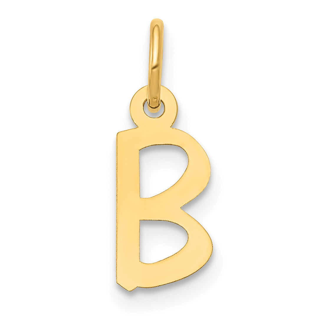 10k Small Slanted Block Initial B Charm