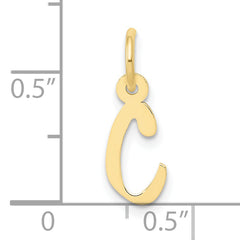 10k Small Slanted Block Initial C Charm