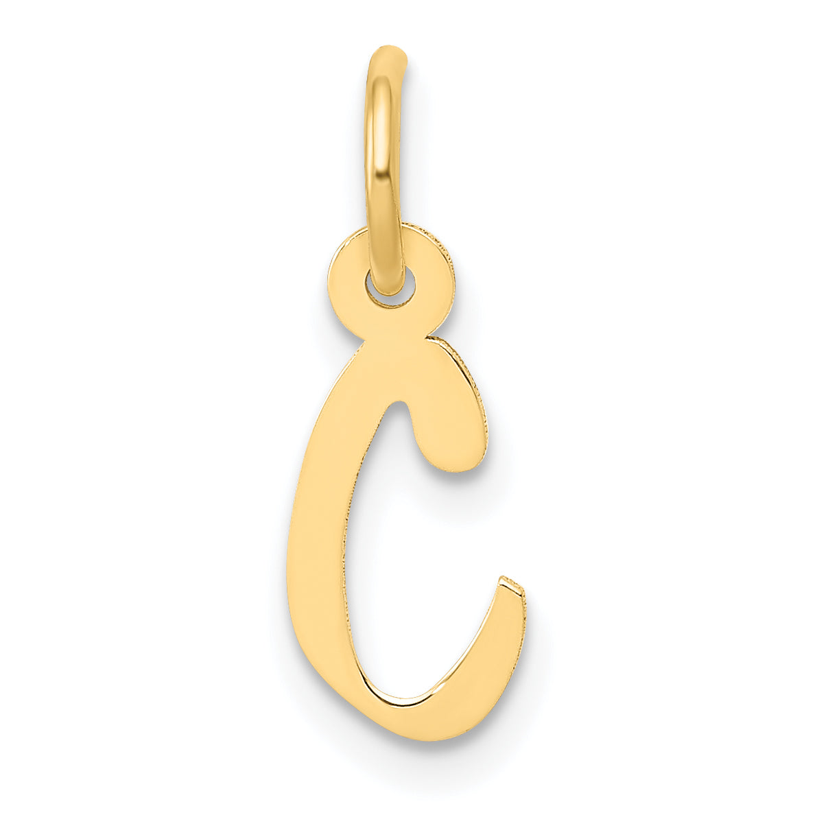 10k Small Slanted Block Initial C Charm