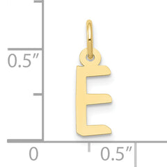 10k Small Slanted Block Initial E Charm