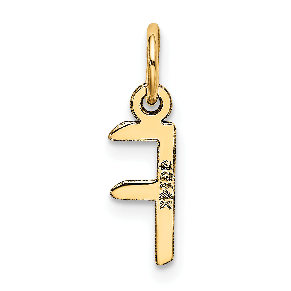 10k Small Slanted Block Initial F Charm