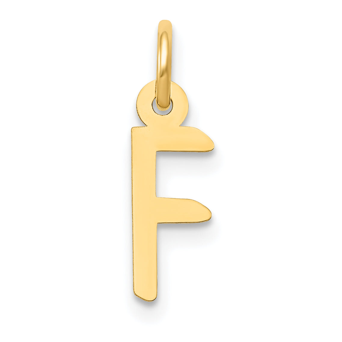 10k Small Slanted Block Initial F Charm