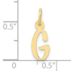 10k Small Slanted Block Initial G Charm