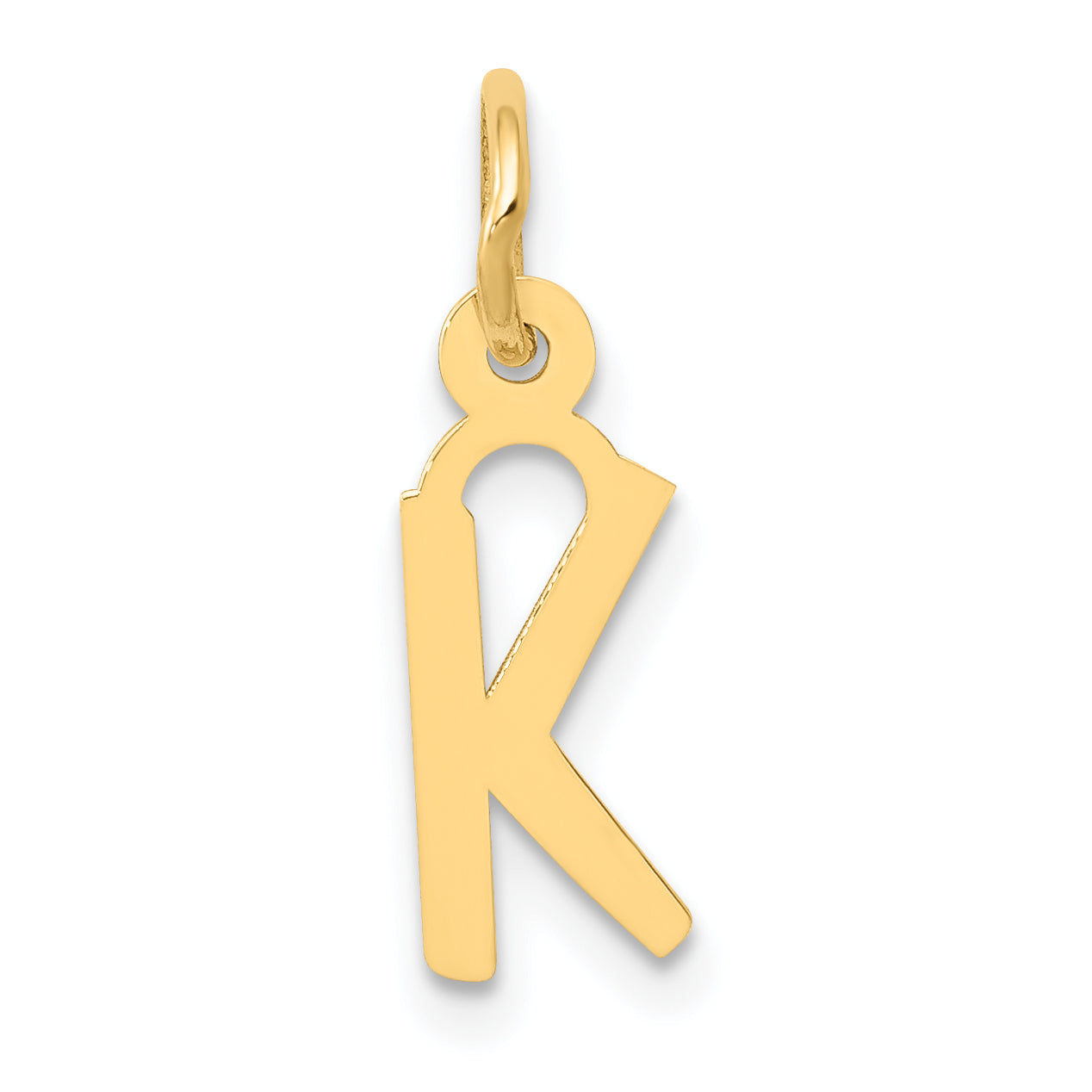 10k Small Slanted Block Initial K Charm