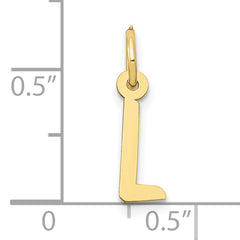 10k Small Slanted Block Initial L Charm