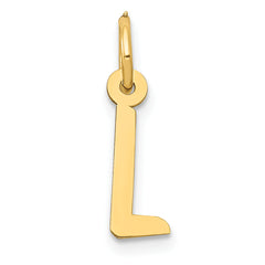 10k Small Slanted Block Initial L Charm