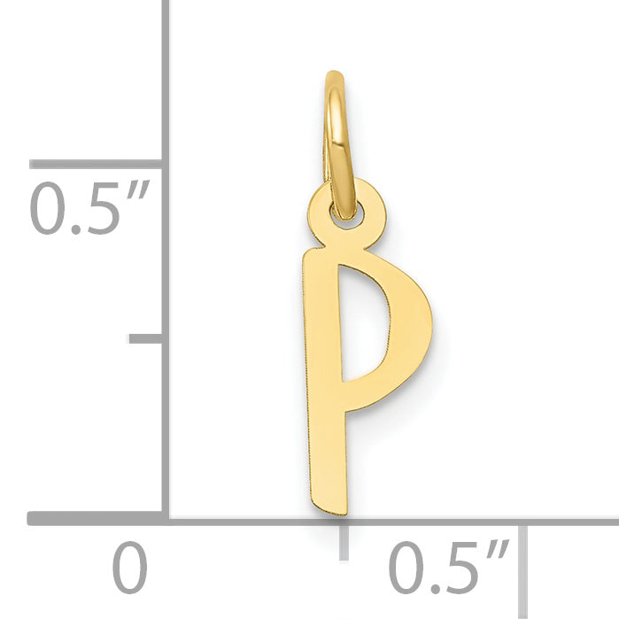 10k Small Slanted Block Initial P Charm