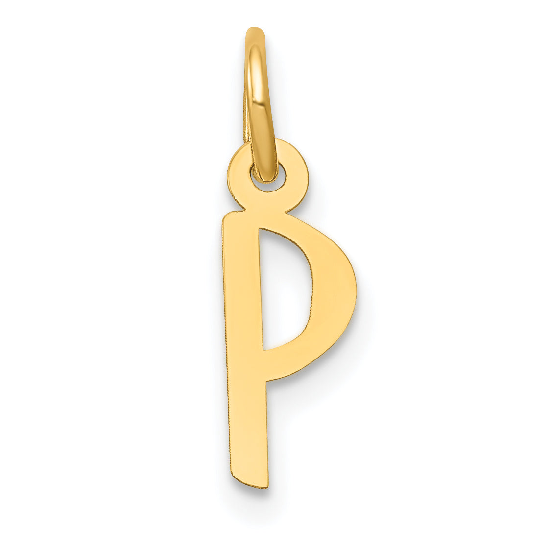 10k Small Slanted Block Initial P Charm