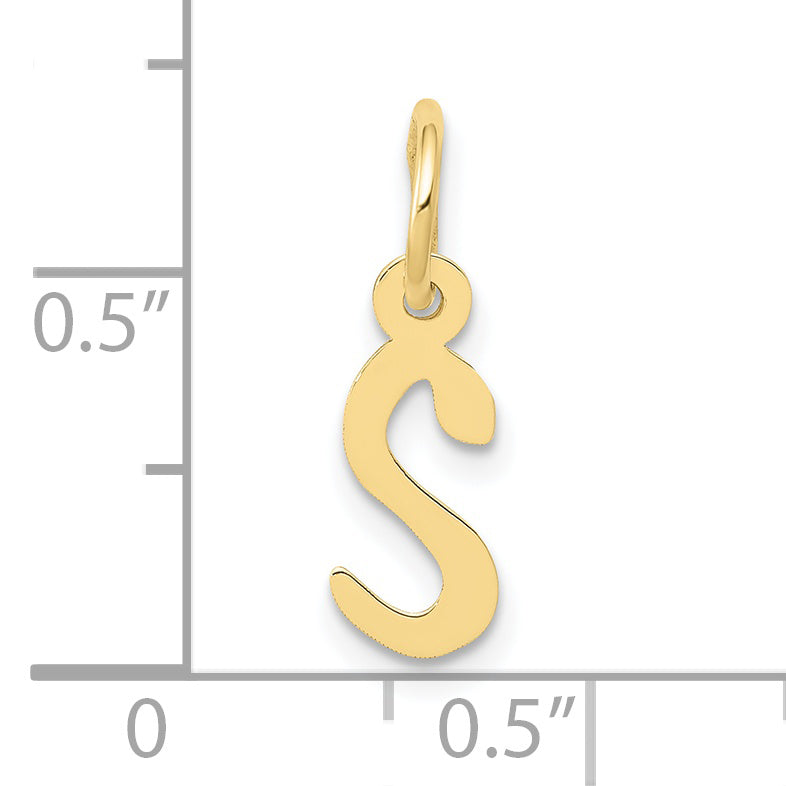 10k Small Slanted Block Initial S Charm