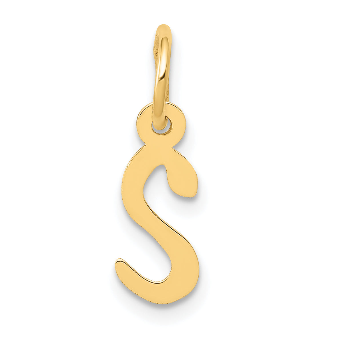 10k Small Slanted Block Initial S Charm