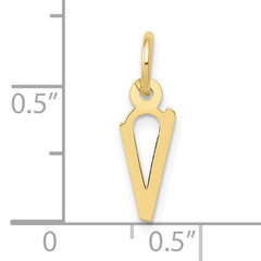 10k Small Slanted Block Initial V Charm