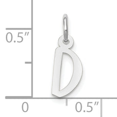 10k White Gold Small Slanted Block Initial D Charm