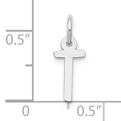 10k White Gold Small Slanted Block Initial T Char