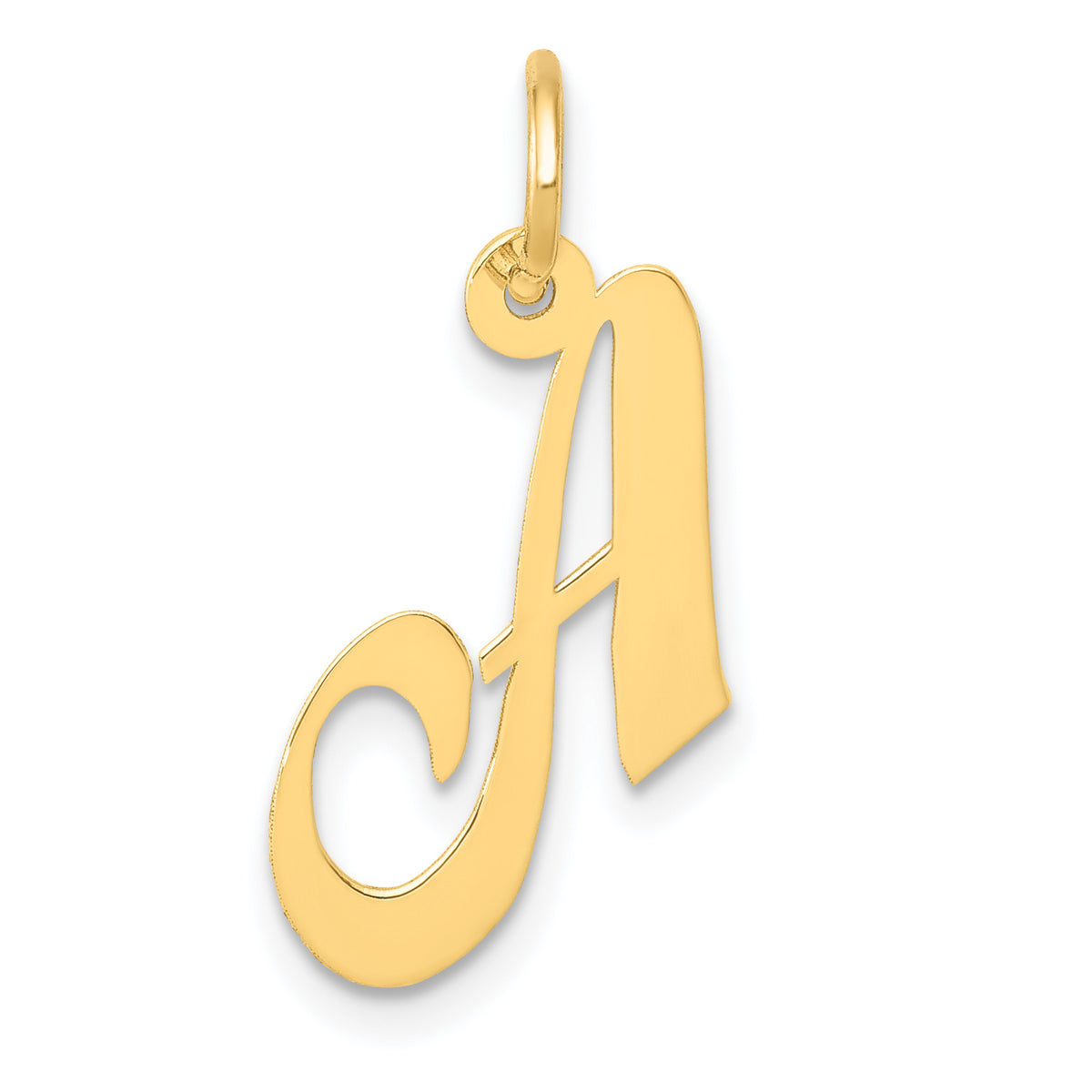 10K Small Fancy Script Initial A Charm