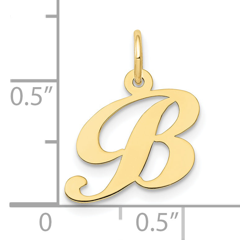 10K Small Fancy Script Initial B Charm