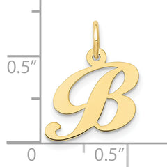 10K Small Fancy Script Initial B Charm