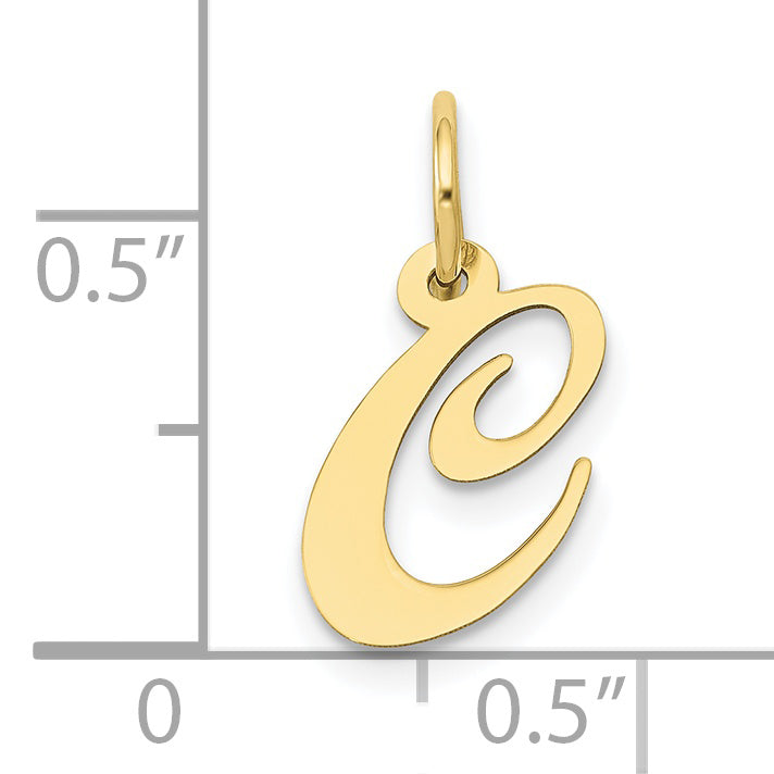 10K Small Fancy Script Initial C Charm