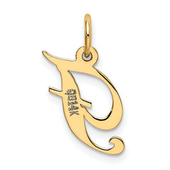 10K Small Fancy Script Initial F Charm