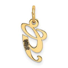 10K Small Fancy Script Initial G Charm