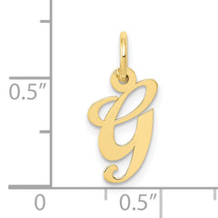 10K Small Fancy Script Initial G Charm