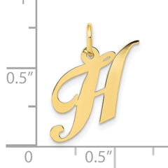 10K Small Fancy Script Initial H Charm