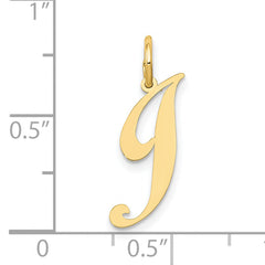 10K Small Fancy Script Initial J Charm