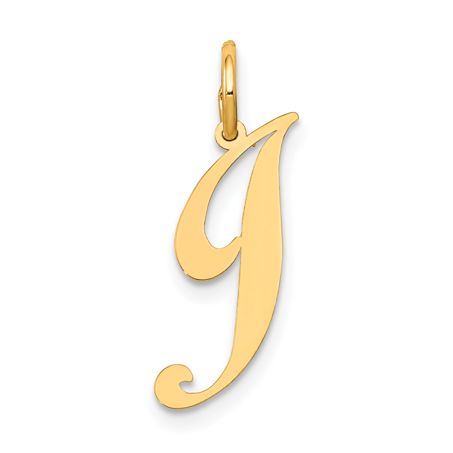 10K Small Fancy Script Initial J Charm