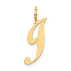 10K Small Fancy Script Initial J Charm