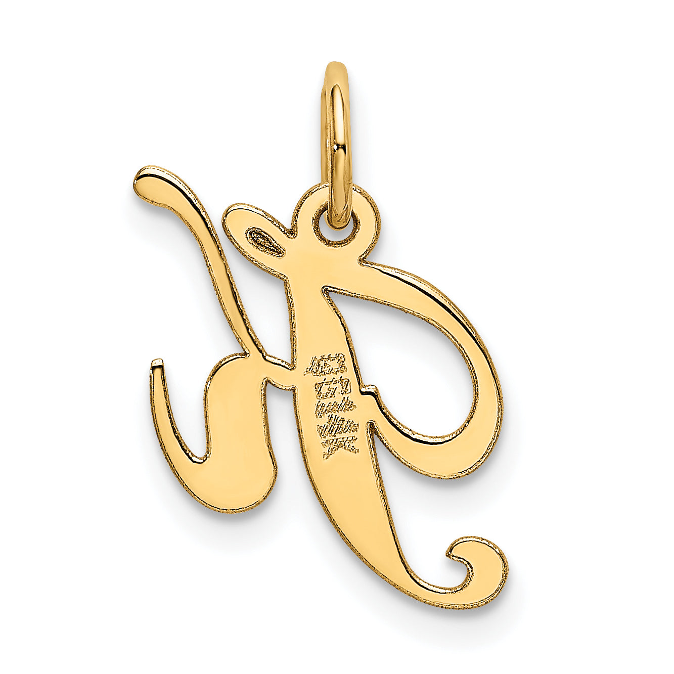 10K Small Fancy Script Initial K Charm