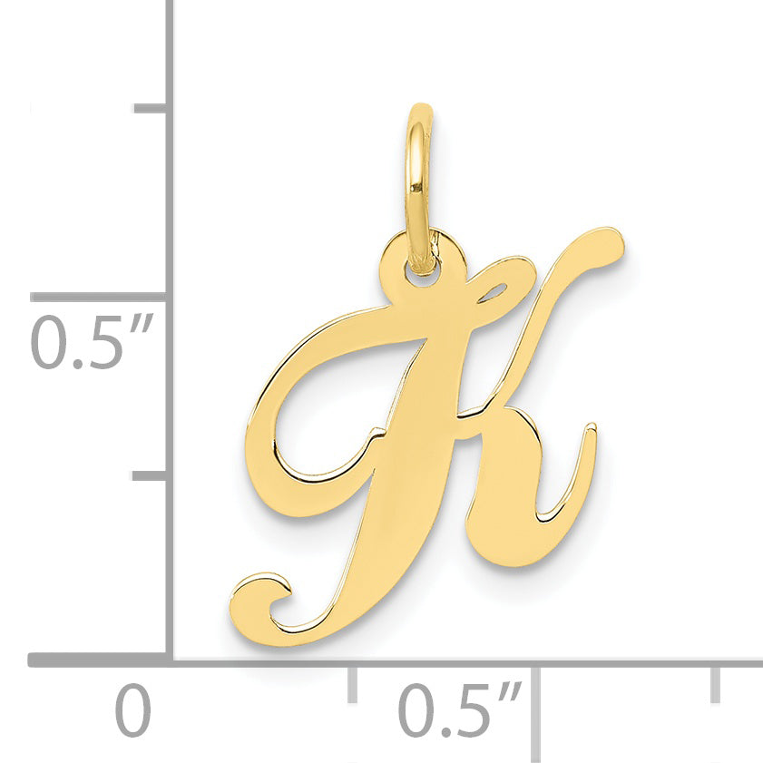 10K Small Fancy Script Initial K Charm